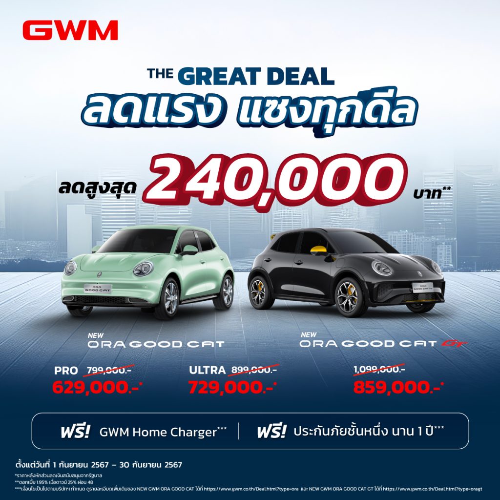 ข่าวรถวันนี้ : เกรท วอลล์ มอเตอร์ ส่งแคมเปญ “The GREAT DEAL ลดแรง แซงทุกดีล” คุ้มค่าที่สุดที่เคยมีมา!