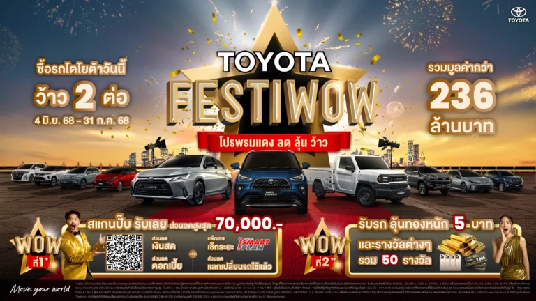 โตโยต้า เฟสติว้าว (FESTIWOW) โปรพรมแดง ลด ลุ้น ว้าวว